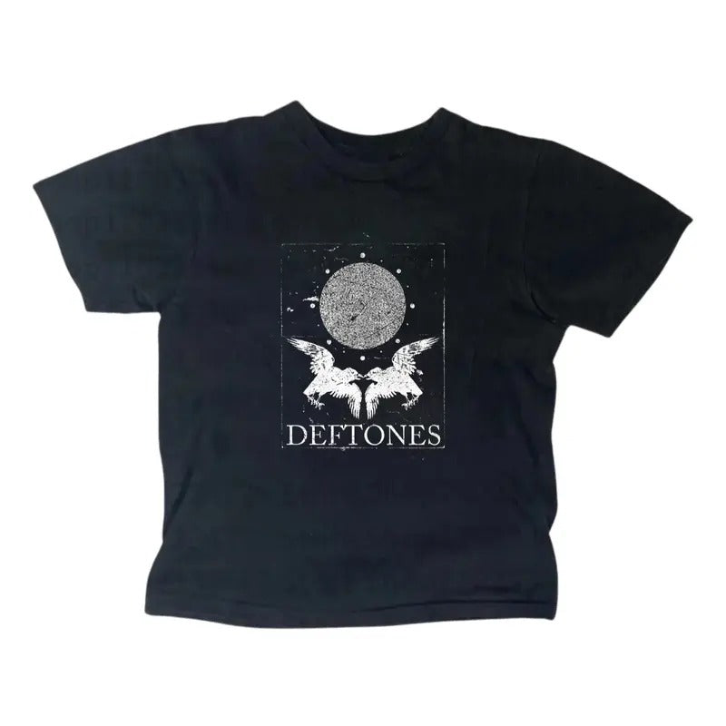 Retro Deftones Skull Heart Baby Y2k Top Streetwear Gothic Emo Girl Top Casual Cotton Short Sleeve T-Shirts