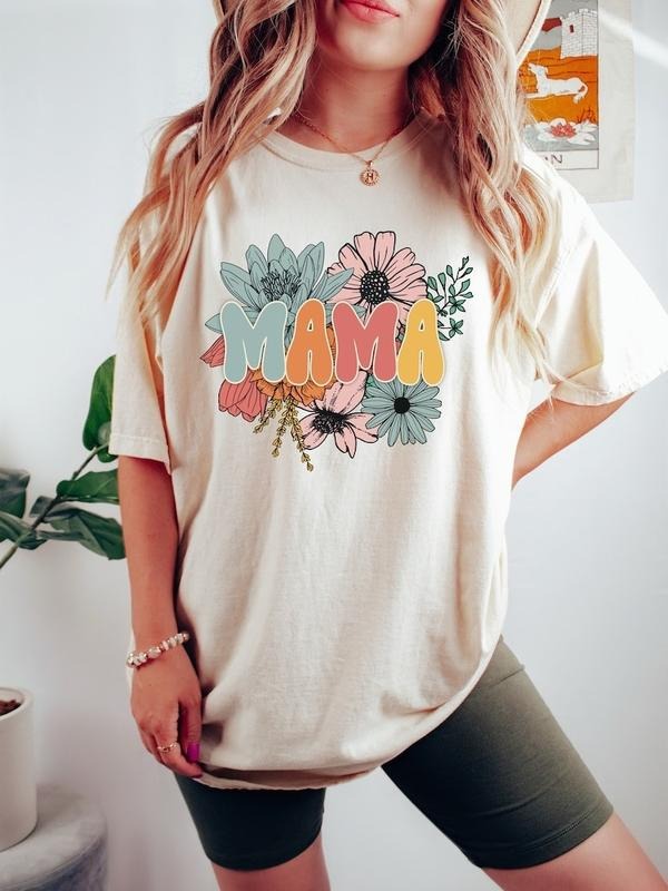 Retro Floral Mama Shirt Mom Mama Mom Shirt Mom Mama T-Shirts
