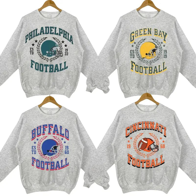 Retro Football Team Sport Grey Classic All Fans T-Shirts