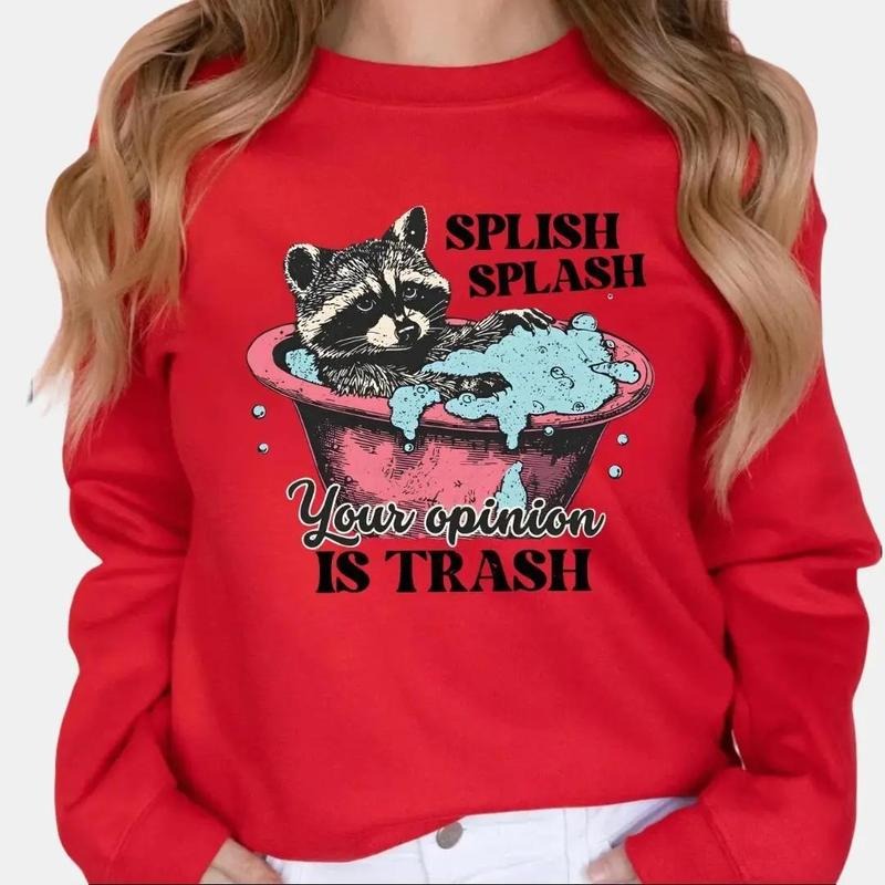 Retro Funny Raccoon Shirt Splish Splash Your Opinion Is Trash Funny Trash Panda Shirt All Season T-Shirts