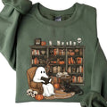 Retro Ghost Reading Books Librarian Ghost Halloween Halloween Teacher Halloween Shirt Teacher Boo School T-Shirts
