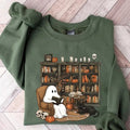 Retro Ghost Reading Books Librarian Ghost Halloween Halloween Teacher Halloween Shirt Teacher Boo Schoolstyle{N002}2 T-Shirts