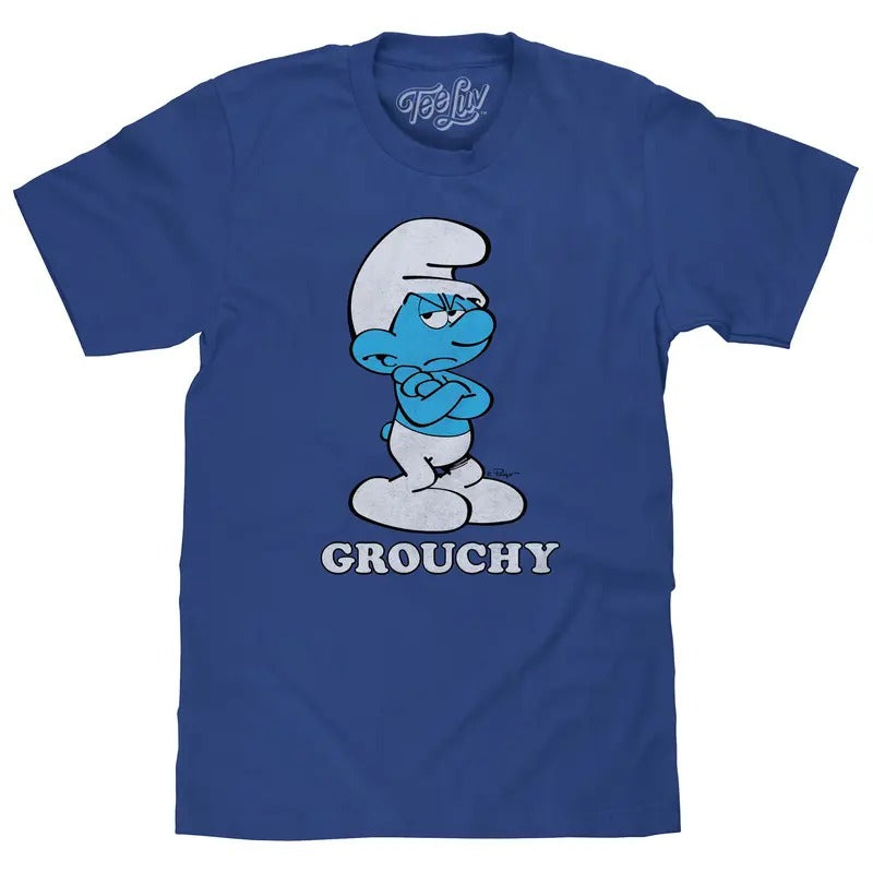 Retro Grouchy Smurf Royal Blue T-Shirts
