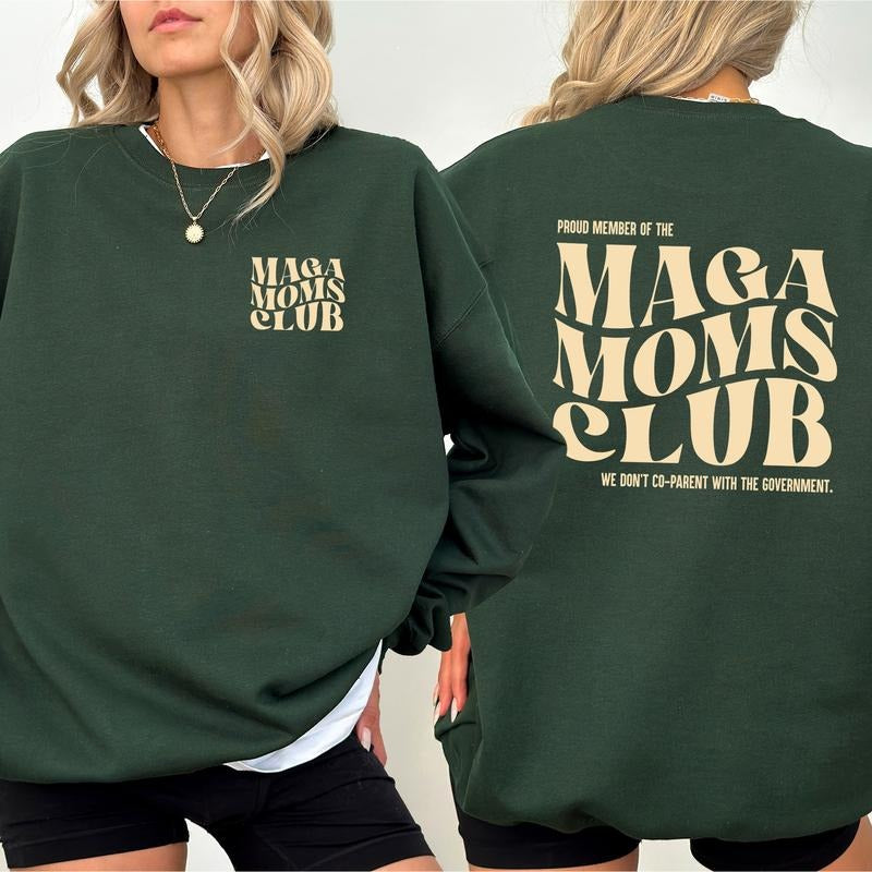 Retro Maga Moms Club MAGA Social Club MAGA Mom Long Sleeve Mama Cotton Womenswear T-Shirts