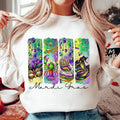 Retro Mardi Gras Fleur De Lis Brushstroke Mardi Gras Mardi Gras Coquette King Cake Shirt T-Shirts