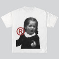 Retro Mid Finger Fck Off Portrait Graphics Cotton Y2k T ShirtRetro Mid Finger Fck Off Portrait Graphics Cotton Y2k Fabric Top T-Shirts