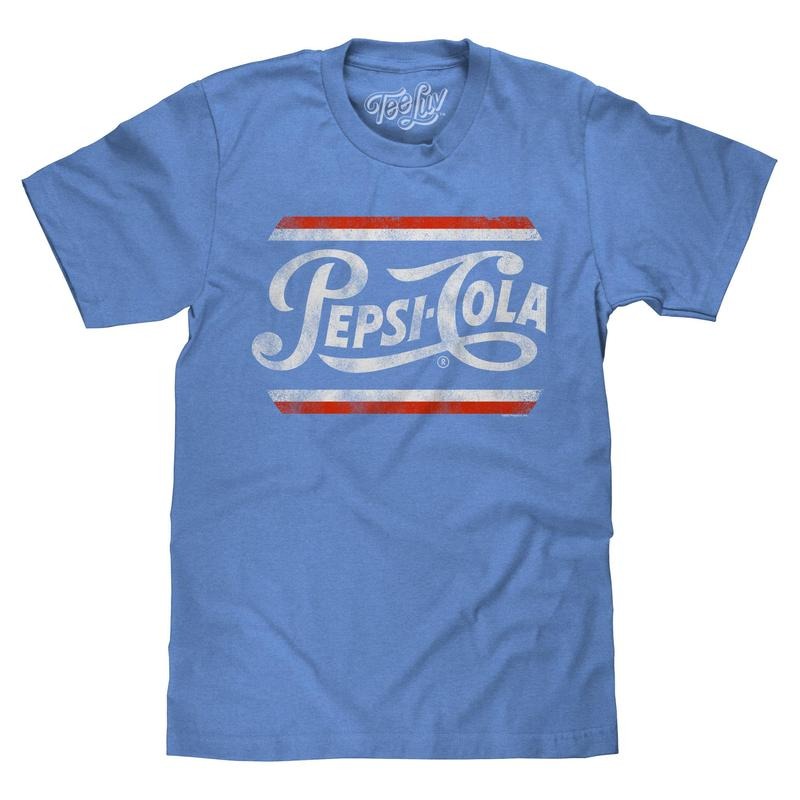 Retro Pepsi Cola Logo Light Blue T-Shirts