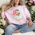 Retro Pink Santa Pink PJs Matching Family Pajamas Retro Shirt T-Shirts