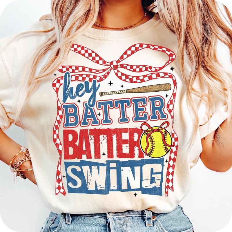 Retro Softball Batter Batter Swing Checkered Softball Coquette Game Day Softball Coquette Softball Mom T-Shirts