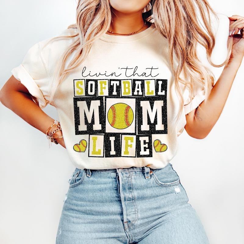 Retro Softball Mom Softball Softball Mom Life Retro Softball Softball Mama Game Day Softball T-Shirts