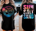 Retro Summer Sun Salt Sand 2 Sided Summer Beach Shirt Summer Sunset Salty Summer Vacation T-Shirts