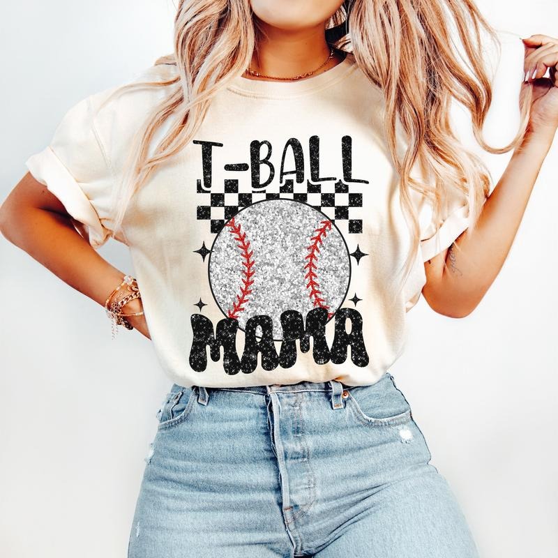 Retro T Ball Mama Baseball Sports Ball Baseball Mom T-Shirts