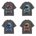 Retro Showcasing All Football Teams Dark Heather Color T-Shirts