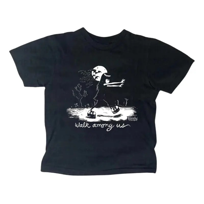 Retro Strange Cat Baby Gothic Emo Girl Y2k Top Streetwear Casual Cotton Short Sleeve Fitted T-Shirts