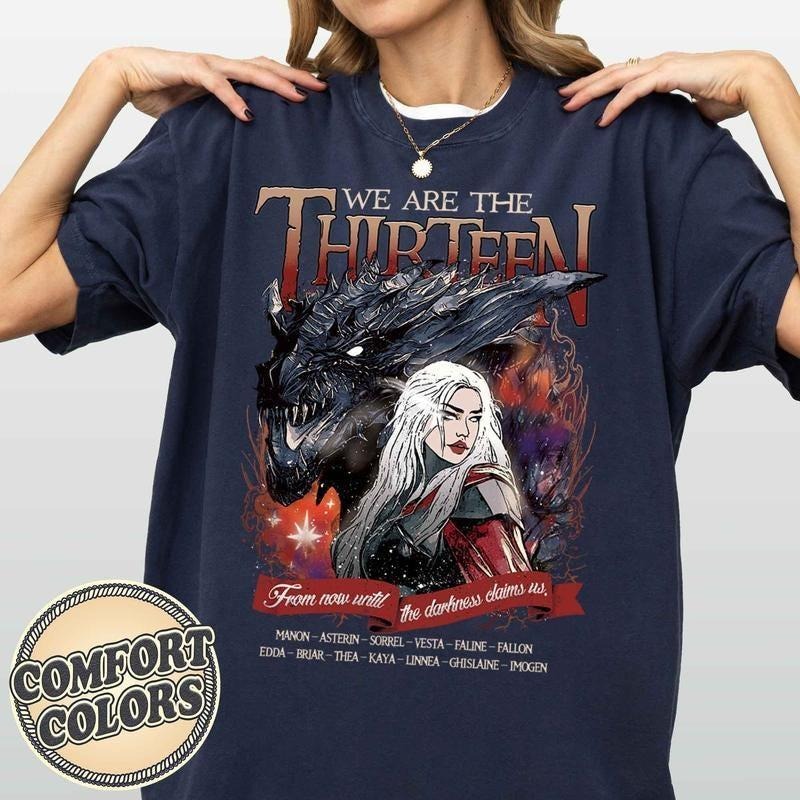 Retro Thirteen Throne Glass Shirt Darkness Claims Us Bookish Reader T-Shirts