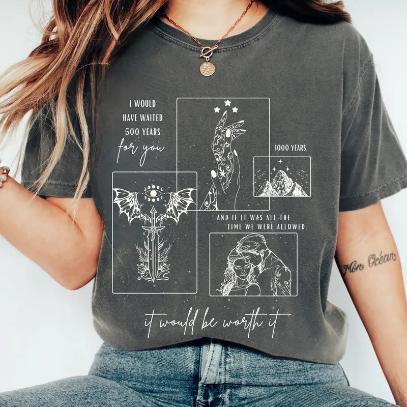 Rhysand Shirt ACOTAR Shirt ACOTAR Shirt Rhysand Quote Feyre SJM Booktok Sarah J Maas Velaris Shirt Bat T-Shirts