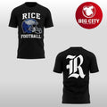 Rice Owls Football Coach Scott Abell Gothic R Two Sided Shirt