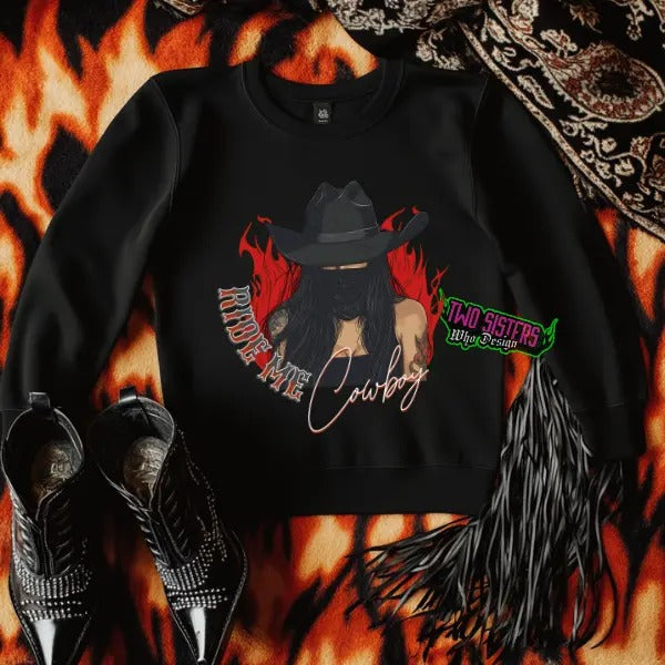 Ride Me Cowboy Black Punk Alt Grunge Goth Skeleton Western T-Shirts