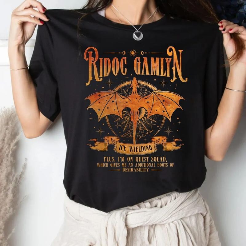 Ridoc Dragon Books Shirts Quest Fantasy Squad Shirt Gamlyn Storm Basgiath Onyx War College Ice Welding Book Lover T-Shirts