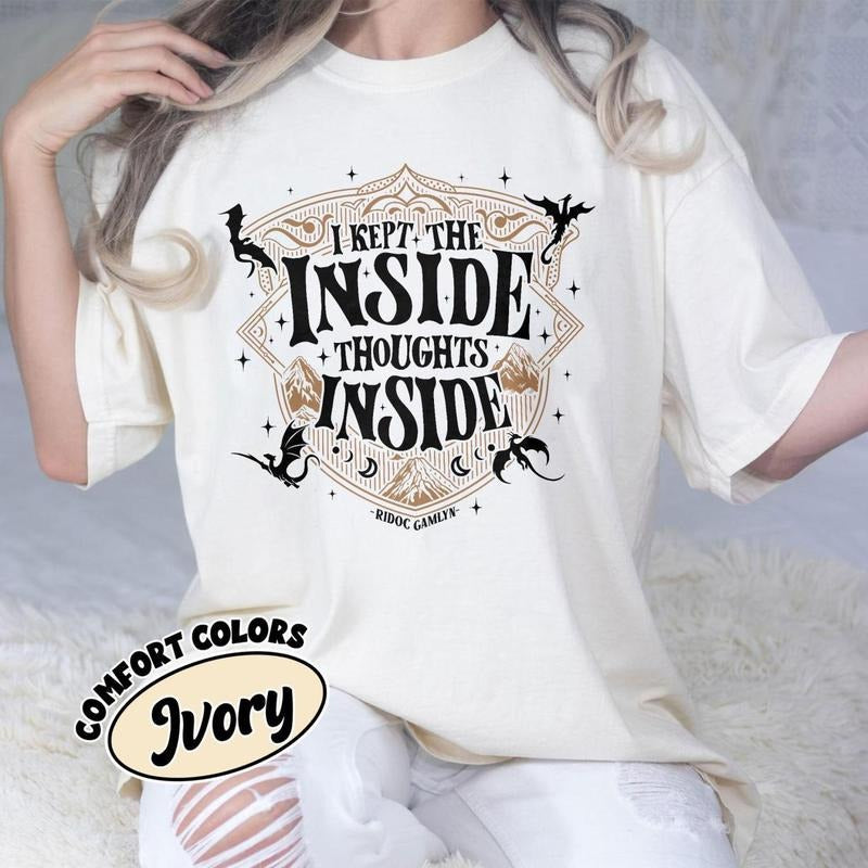 Ridoc Quest Squad Shirt I Kept Inside Thoughts Inside Onyx Storm Fourth Wing Shirt Fans Bookish T-Shirts