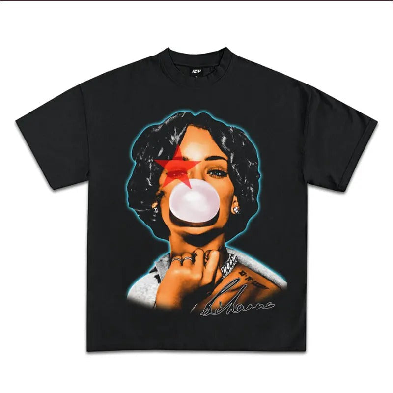 Rihana Red Star Fan All Size T-Shirts