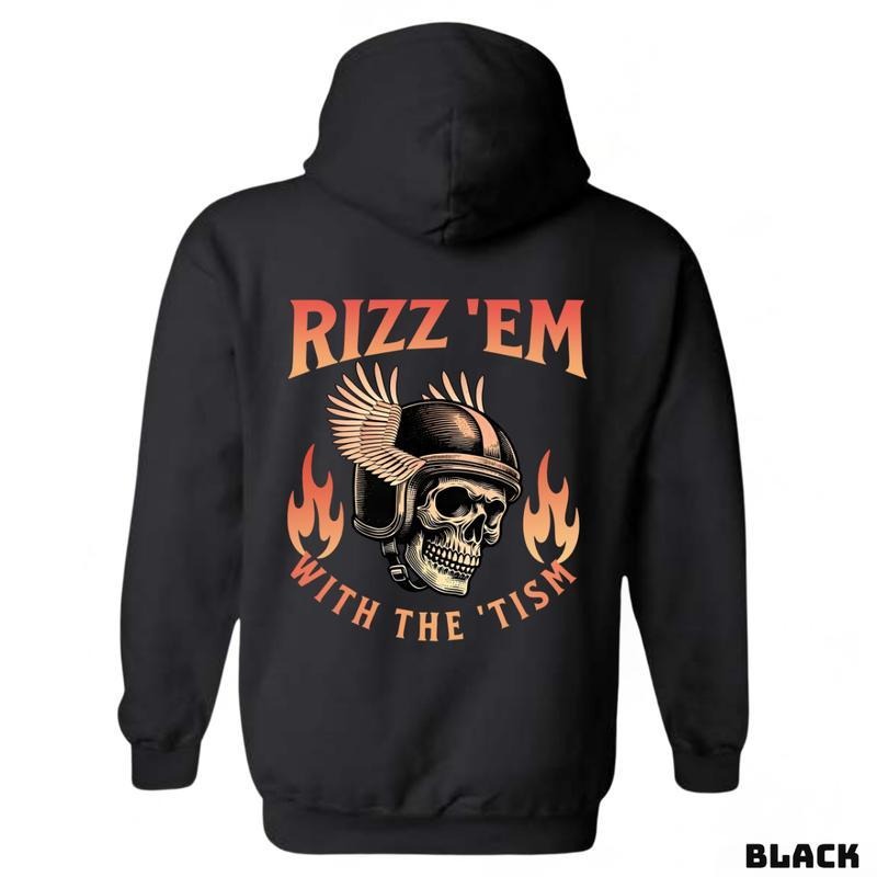 Rizz 'Em 'Tism Unique Winged Helmet Skull Both Who Love Bold T-Shirts