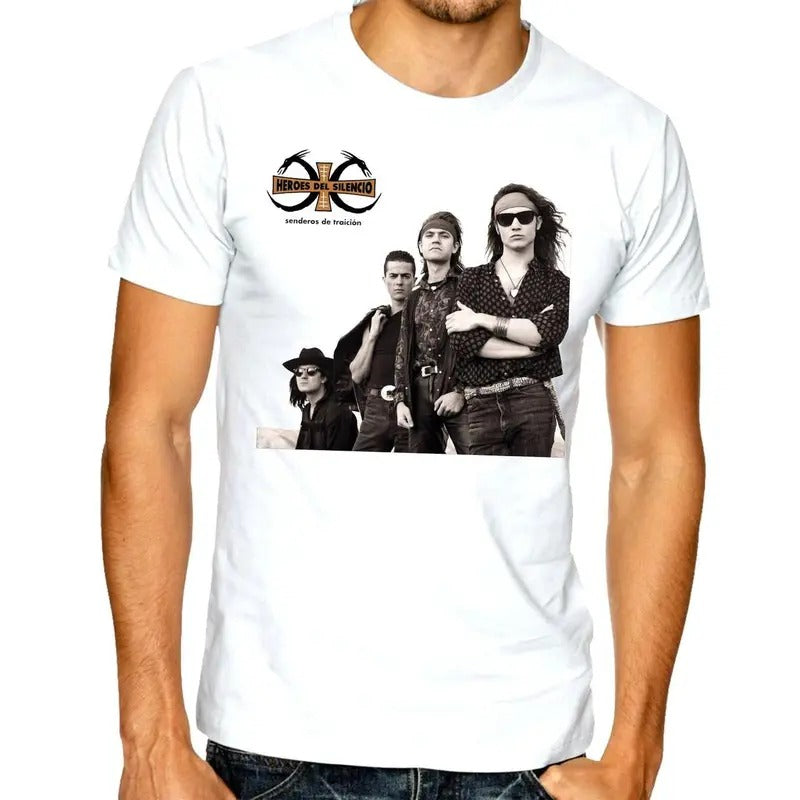 Rock En EspañOl: Heroes Del Silencio Senderos Playera Casual Classic Cotton Menswear Soft Top Jacket Streetwear Tropical T-Shirts