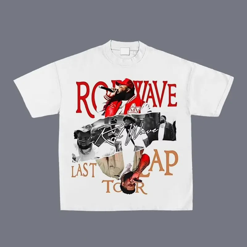 Rod Wave Last Lap Tour New Rap Shirt Big Face Retro Streetwear Fans T-Shirts