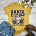 Rodeo Cow Skull Roses T-Shirts
