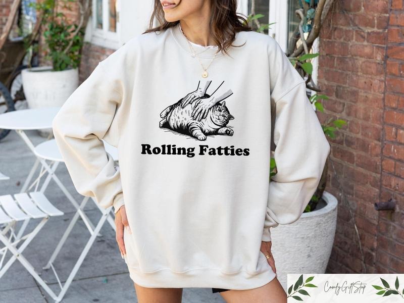 Rolling Fatties Cat Funny Cat Shirt Cat Lovers Unhinged Cat Lover Cute Cat Fat Cat T-Shirts