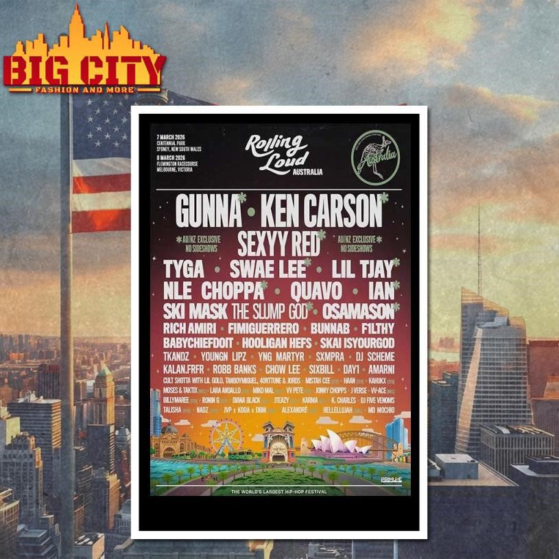 Rolling Loud Australia 2026 Poster Shirt