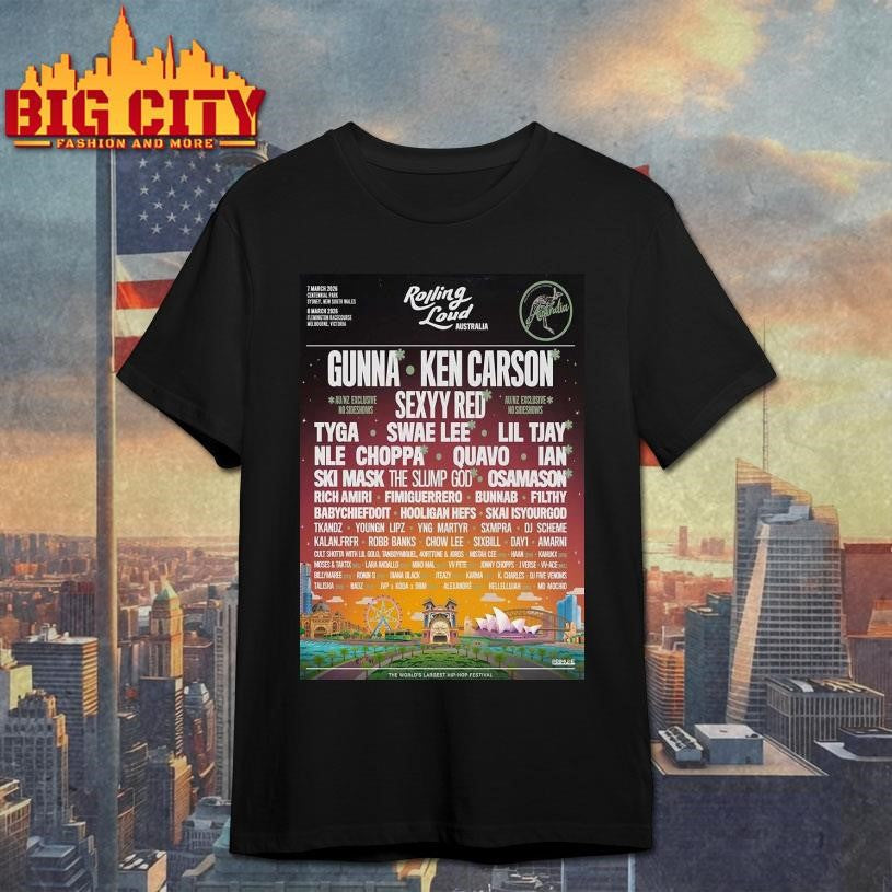 Rolling Loud Australia 2026 Poster Shirt