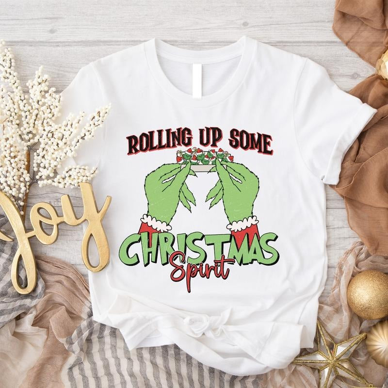 Rolling Up Some Spirit Shirt Funny Shirt Retro Short Sleeve Smoking Shirt T-Shirts
