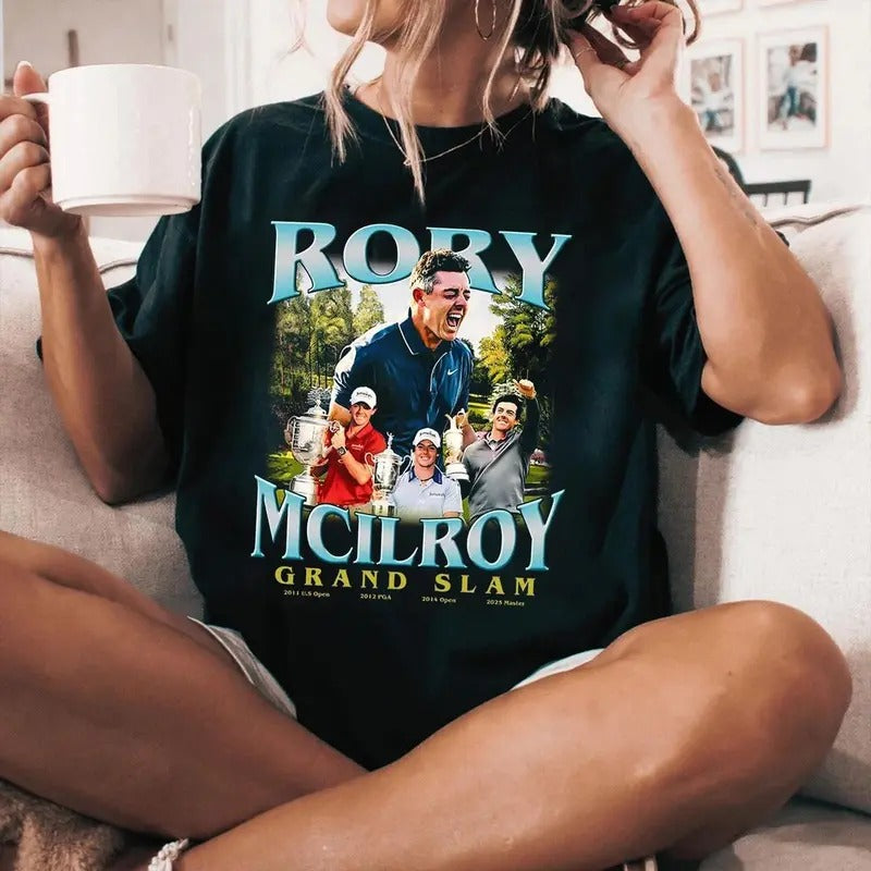 Rory Mcilroyy Masters Tournament Golf 2025 Augusta National Champions Golfers Short Sleeve T-Shirts