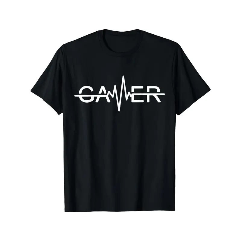 Round Neck Gamer Print Summer Short Sleeved Sports Comfortable Versatile T-Shirts