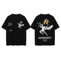 Round Neck Initials Logo Print Slim Fit Short Sleeve T-Shirts