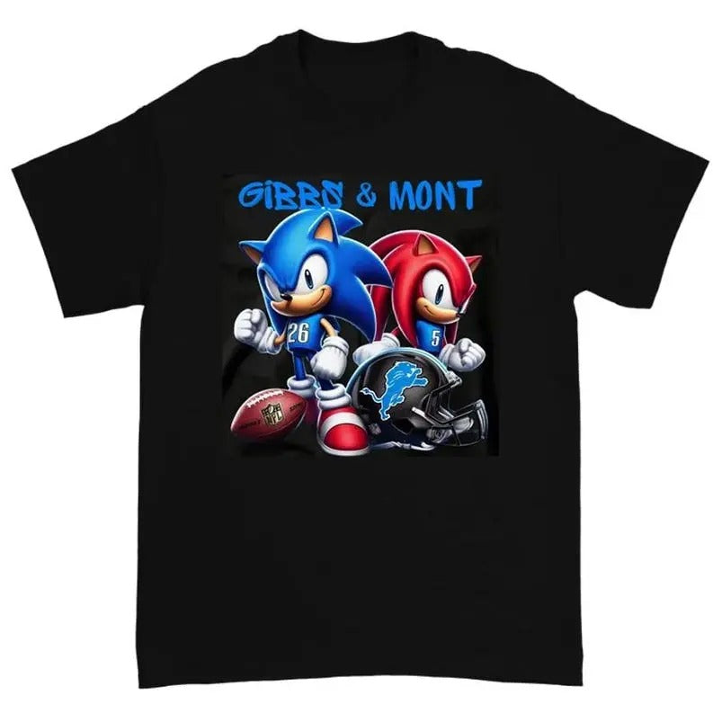 S0n!C Knuckl3s Detr0t Football Shirt Fan S0nc Knuckls Cotton Fabric T-Shirts