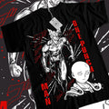 SAITAMA One Punch Man S 4XL Anime Manga Black Short Sleeve S 4XL T-Shirts