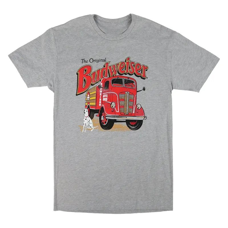 [SALE UP 45%] Budweiser Beer Truck Retro Cotton Funny Budweiser Beer Shirt Dad. Mom Womenswear T-Shirts