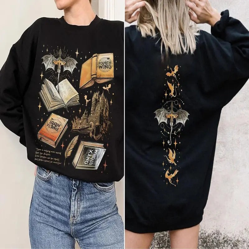 [SALE UP 45%] Hot Trending Fourth Wing War College Dragon Rider Book Cotton T-Shirts