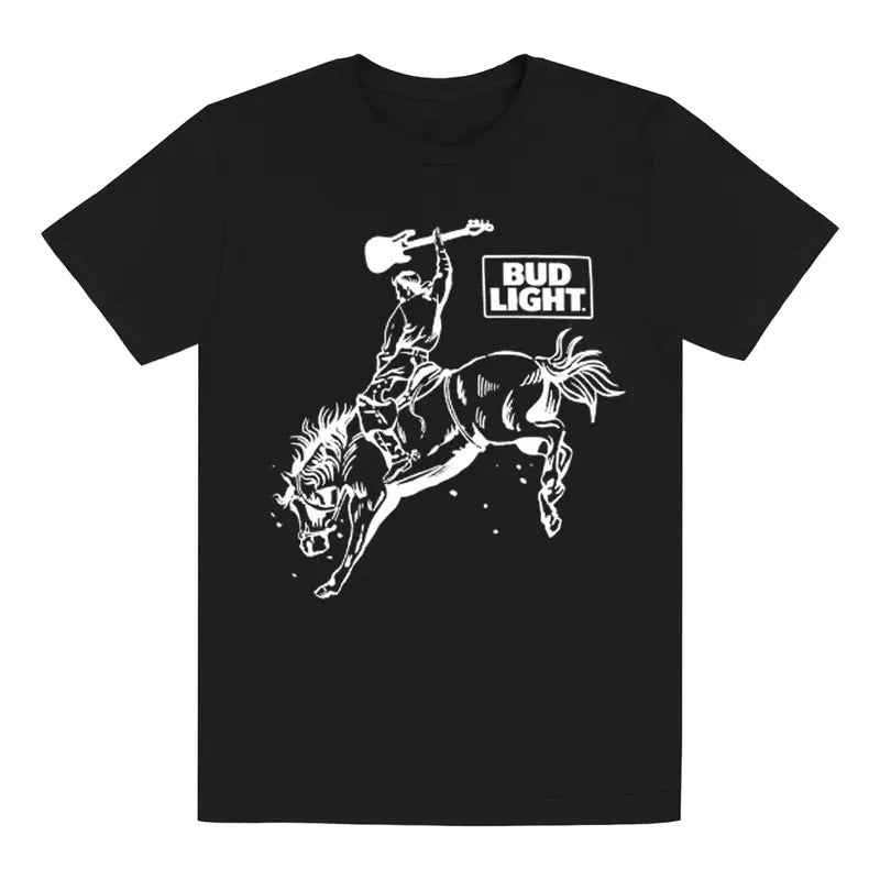 [SALE UP 45%] Retro Bud Light Rodeo Cool Bud Light Western Cow Boy Cotton Shirt Beer Lovers Dad Mom Womenswear T-Shirts