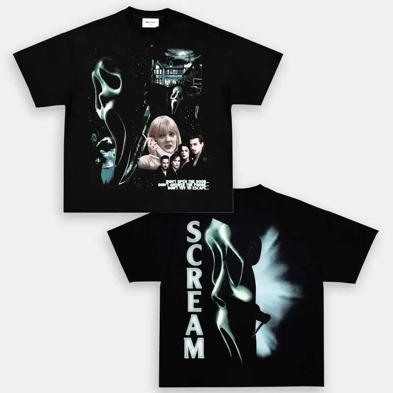 SCREAM Trending Movie Vintage 90s Movie Fans Him Her Urbanwear Shirt Casual Cotton T-Shirts