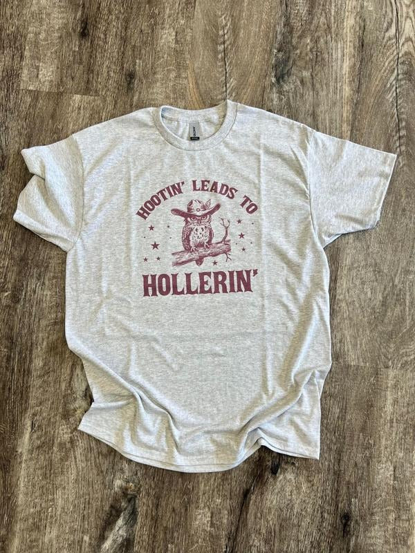 SINGLE SHIRT Hootin Leads Hollerin Funny Shirt Owl Shirt Summer T-Shirts