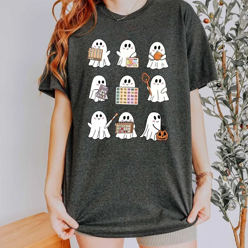 SLP Halloween Shirt Speech Therapy Halloween Shirt Spooky SLP Shirt Funny Ghost SLP Shirt Speech Therapist Shirt Trjck Speech Shirt T-Shirts