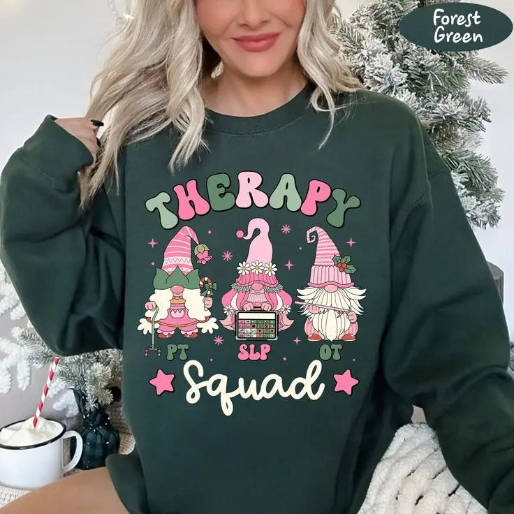 SLP OT PT Therapy Team Gnome Squad Ot Pt Slp Occupational Therapy Speech Therapy Physical Therapy T-Shirts