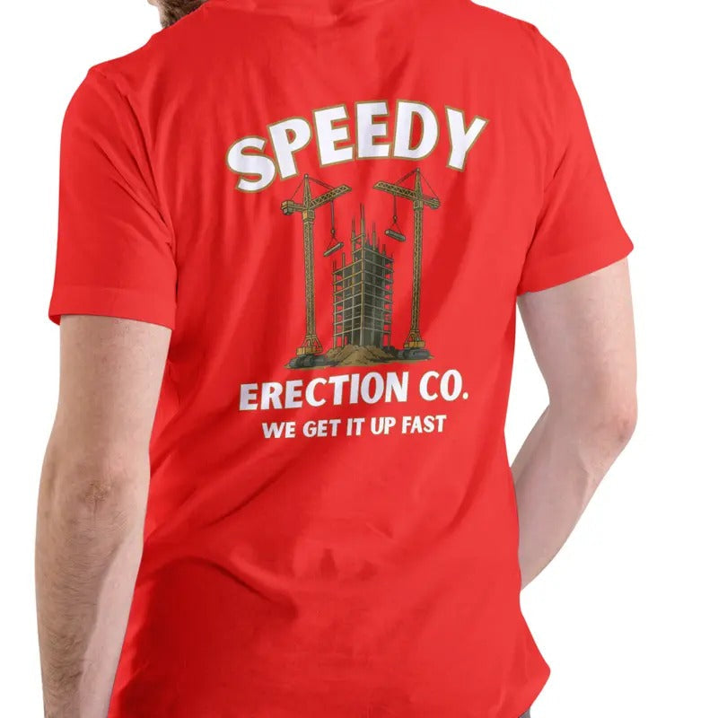 SPEEDY ERECTION COMPANY Cotton Man Menswear Soft Top T-Shirts