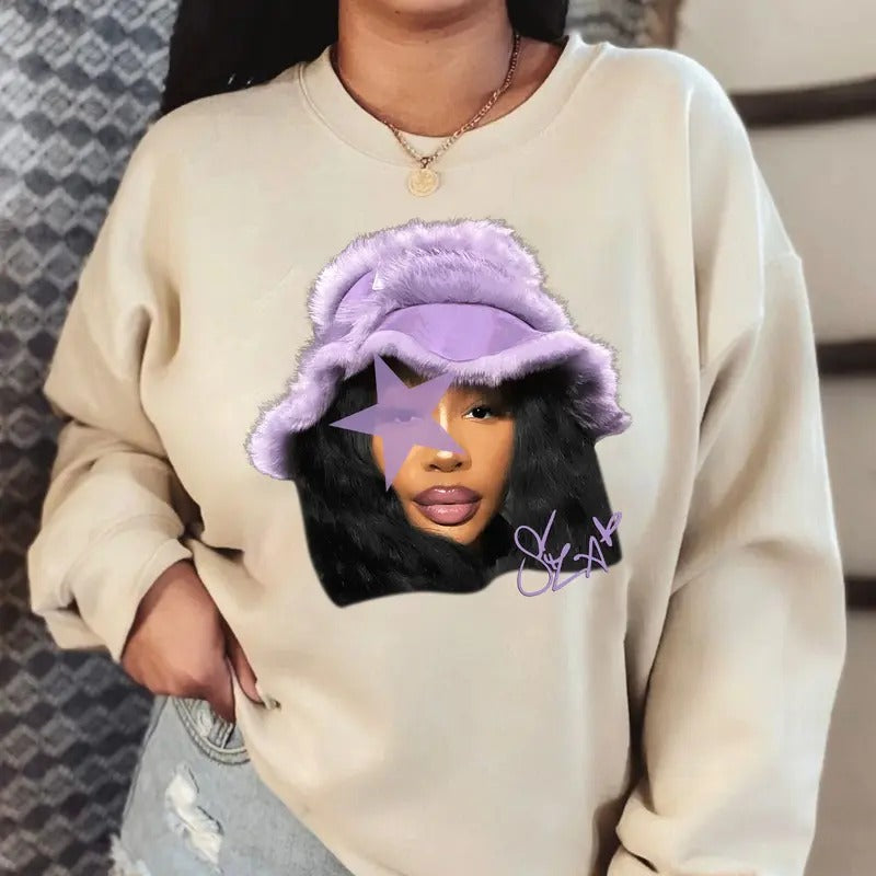 SZAAA Purple Star Big Face Celebrate R&B Icon This Statement T-Shirts