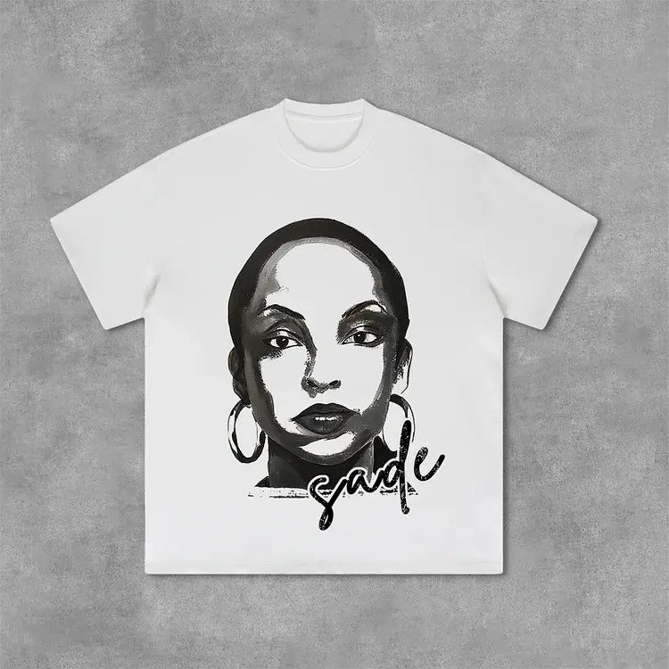Sade Adu Graphics Print Vintage Cotton T-Shirts
