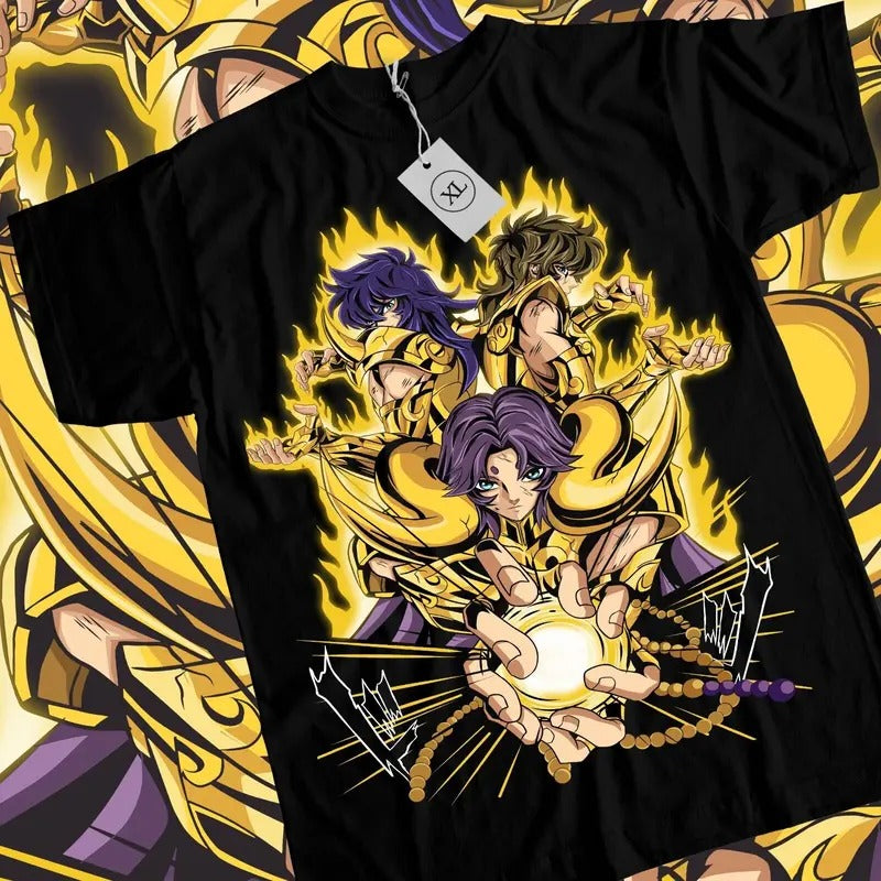 Saint Seiya S 4XL Knights Zodiac Hyoga Ikki Anime Shun Shirt S 4XL T-Shirts
