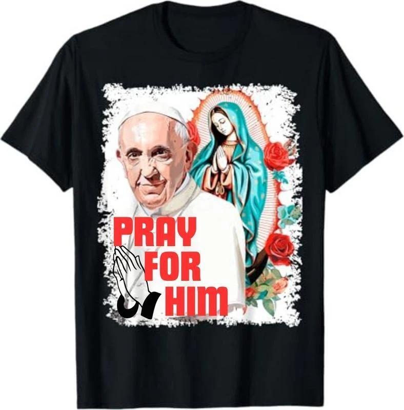 [Sale Off 40%] Pray Pope Francis Short Sleeve Retro T-Shirts